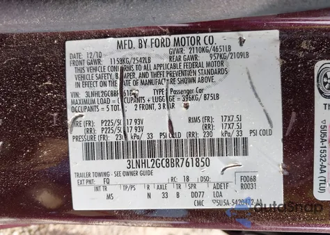 2011 Lincoln Mkz from USA, damaged, VIN 3LNHL2GC8BR761850